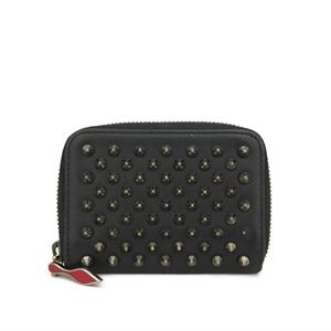 Christian Louboutin Panettone Spike Leather Zip Around Coin Purse. Watch Video!!
